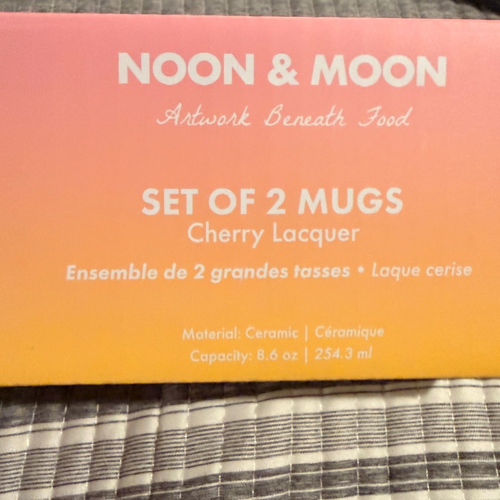 Noon and Moon are Striped Ceramic Mug Set - cherry lacquer - Picture 6 of 6
